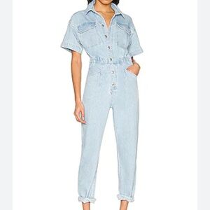 We The Free Marci Jumpsuit Light Blue Denim Jumpsuit